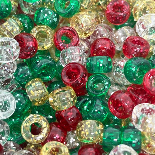 Christmas Beads for Garland Glitter Christmas Bead Variety Etsy