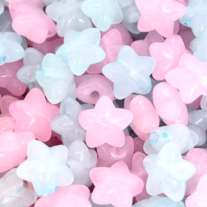 Translucent Cotton Candy Themed Star Bead Mix, Star Shaped Beads