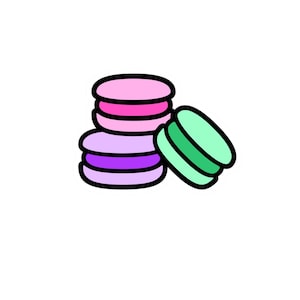 Macaron Trio Sticker – Cute Pastel Dessert Sticker for Laptops & Notebooks – Free Shipping!