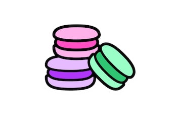 Macaron Trio Sticker – Cute Pastel Dessert Sticker for Laptops & Notebooks – Free Shipping!
