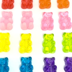 Resin Gummy Bear Beads for Earrings, Two-toned Gummy Bear Charms