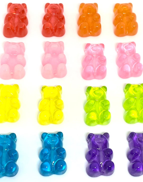 Fake Candy Gummy Bear Beads for Jewelry Making, Gummy Bear Charms for  Earrings, Bear Beads for Necklace, Resin Gummy Bears, Animal Beads 