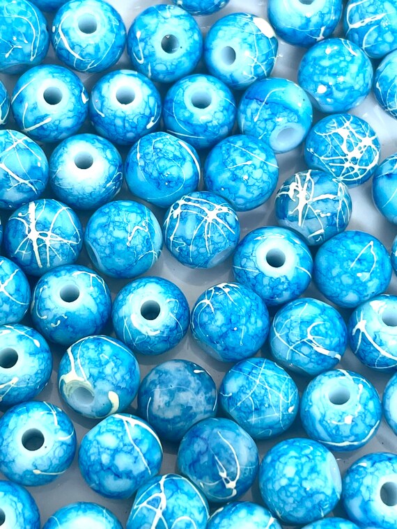 8mm Beautiful Sapphire Blue Beads for Jewelry Making, Azure Blue
