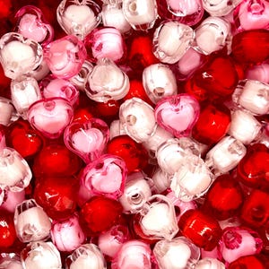 Cutie Mix Faceted Heart Beads, Valentine’s Day Bead Mix