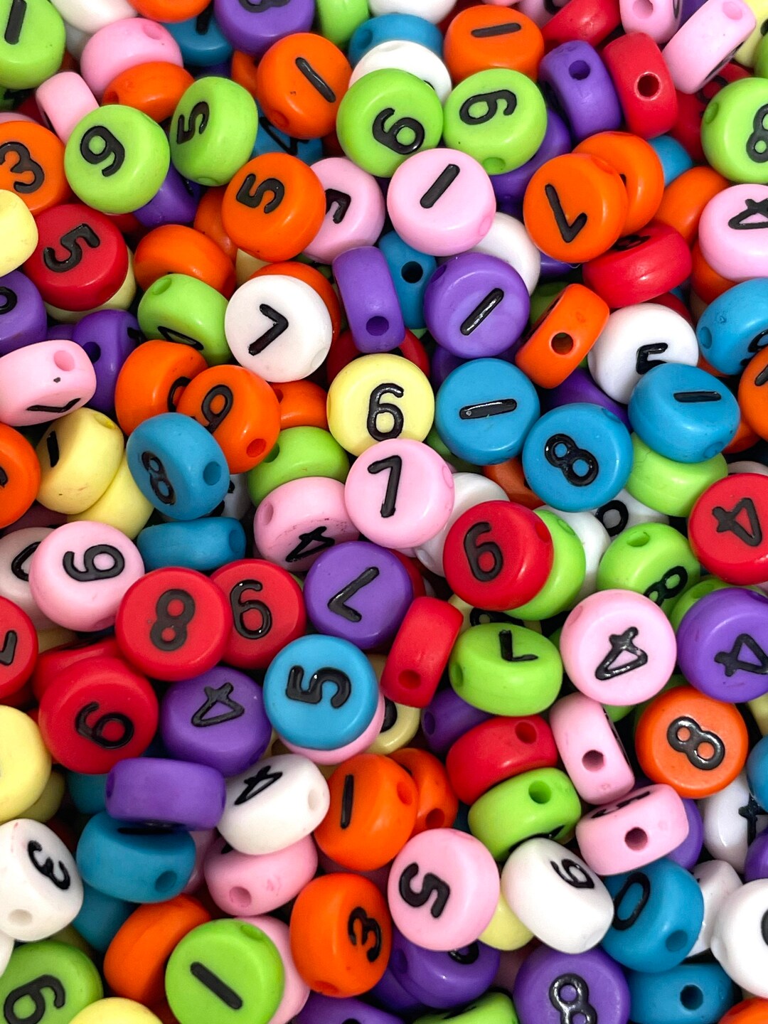 Bright Number Beads for Alphabet Jewelry, Beads With Numbers for