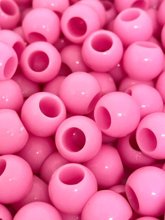 Light Pink Pony Beads Round Pink Beads for Hair Hair Beads Dreadlock Beads Dread Beads Braid Beads Hair Accessories Large Hole Beads Etsy