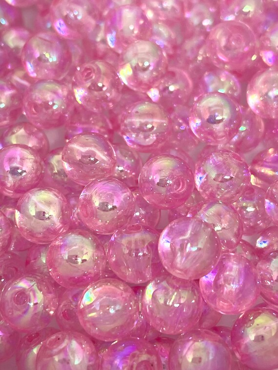 Lot of 30 round Beads Pearly Glass 8mm Old Pink 