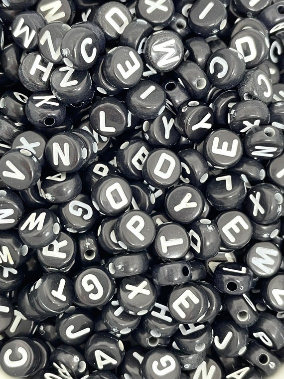 Black letter beads sale