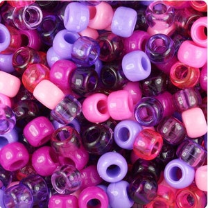 Clear Purple Beads, Translucent Purple Beads, Kandi Beads, Cute Beads