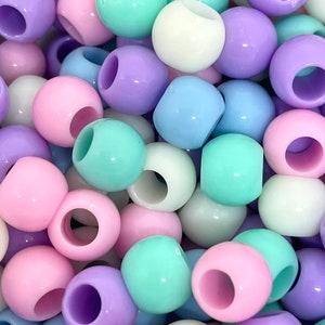 Pastel Pony Assorted Beads, Mixed Beads, Novelty Beads, Kandi Bead Mix, Easter Beads, Hair Beads, Braid Beads, Large Hole Beads