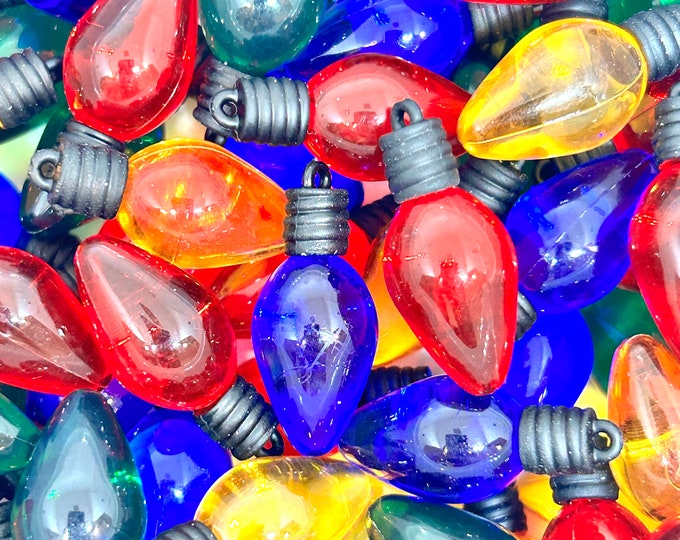 Christmas Light Bulb Charms and Pendants Ideal for Holiday Jewelry