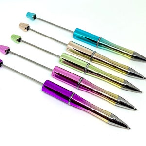 Metallic DIY Blank Pens for Beads, Beadable Pens to Customize, Unique Gifts