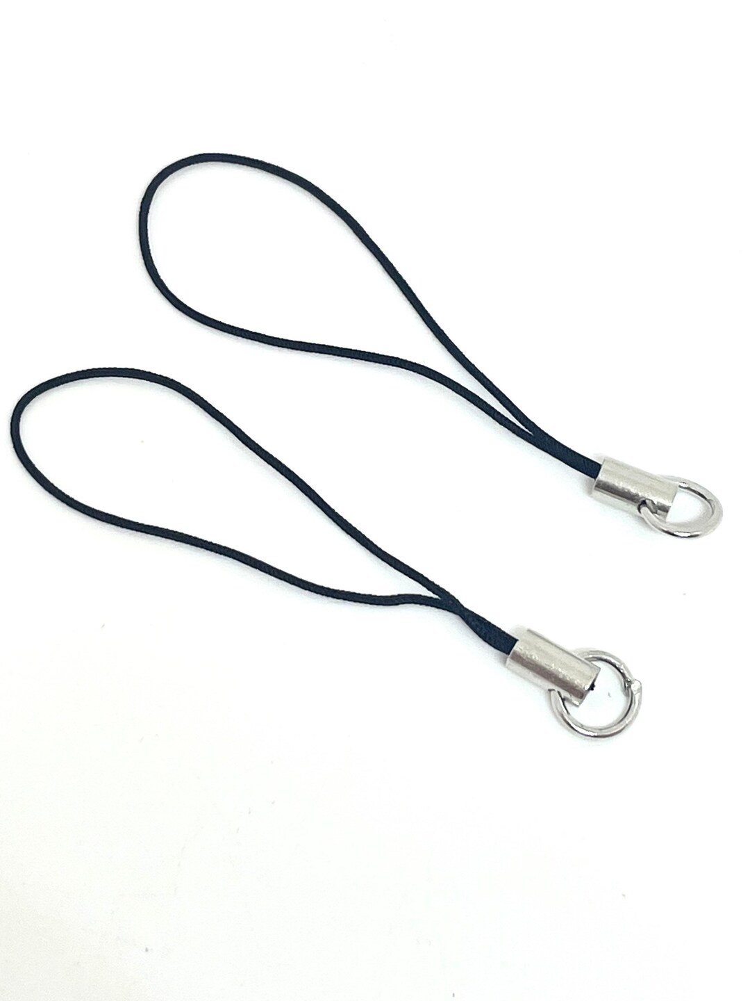 Black DIY Cell Phone Strap, Mobile Phone Lanyard, Blank Cell Keychain
