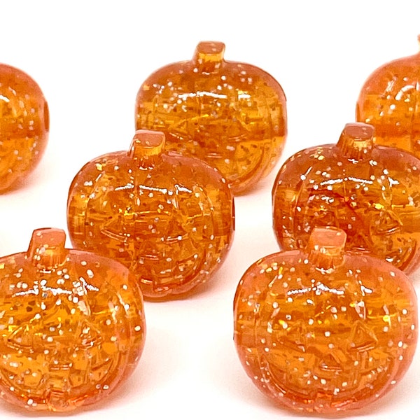 Pumpkin Beads Acrylic 12x10mm - Opaque Orange - 10pcs - Beads And