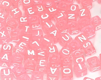 Pink Letter Beads, Heart Alphabet Beads, Name Beads for Custom Bracelet,  Letter Beads for Bracelet, Letter Beads for Necklace, 7mm Beads -  UK
