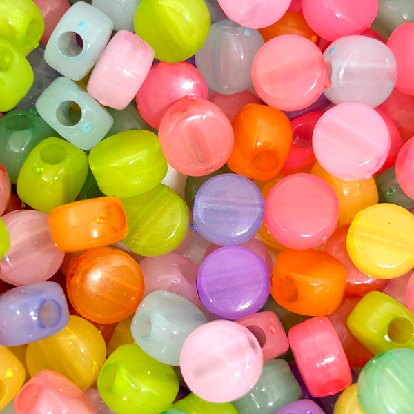 Perles de pièce de monnaie Macaron translucides, perles d'espacement de bonbons colorés