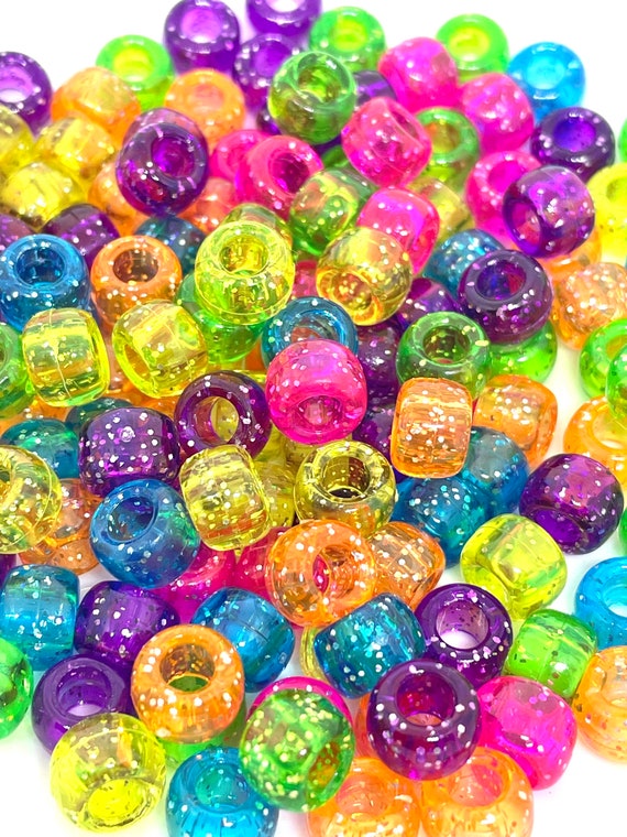 Cutie Glitter Star Beads for Kandi, Star Pony Beads for Jewelry Making,  Bulk Beads for Bracelet, Assorted Beads for Necklace, Plastic Beads