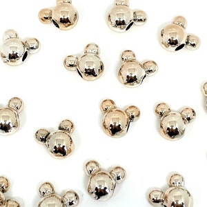 Tiny Gold M & M Beads for Disneyland, Disney World, for Disney Trip, Mickey Mouse Bracelet, Minnie Mouse Bracelet, Mouse Beads