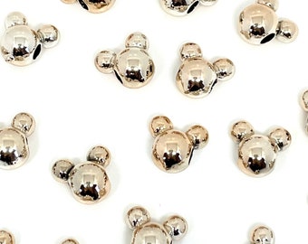 Tiny Gold M & M Beads for Disneyland, Disney World, for Disney Trip, Mickey Mouse Bracelet, Minnie Mouse Bracelet, Mouse Beads