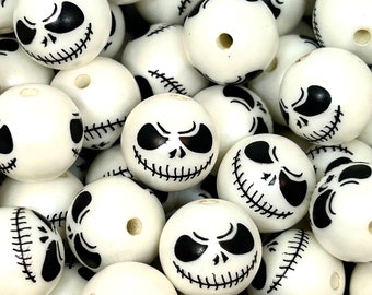 12mm Jack the Skeleton Beads - Ideal for Halloween Jewelry Creations