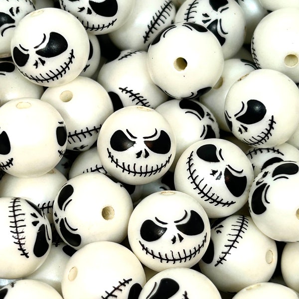 12mm Jack the Skeleton Beads - Ideal for Halloween Jewelry Creations