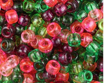 Watermelon Kandi Beads, DIY beads, Pony Beads, Barrel beads, Kandi Beads