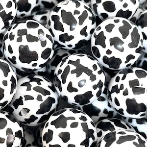 20mm Chunky Cow Beads, Cow Print Jewelry, Farm Beads, Farmhouse Beads, Cow Gift, Necklace, Keychain
