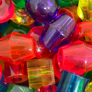 Jumbo Transparent Beads, Acrylic Montessori Beads, Threading Beads, Sensory Bin Fillers, Beads for Craft Projects