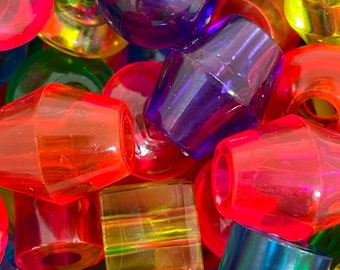 Jumbo Transparent Beads, Acrylic Montessori Beads, Threading Beads, Sensory Bin Fillers, Beads for Craft Projects