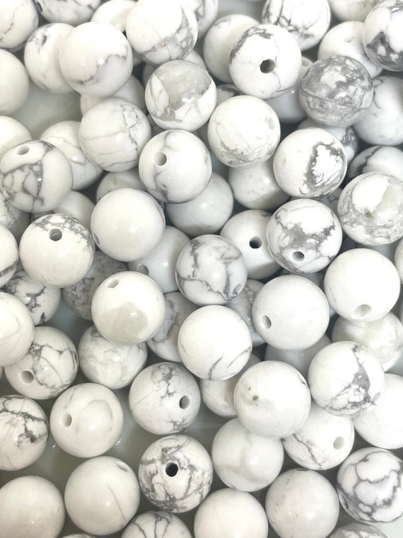 8mm Gorgeous White Howlite Beads, White Beads With Grey Veins, Natural  Stone Beads for Meditation, Prayer Jewelry 