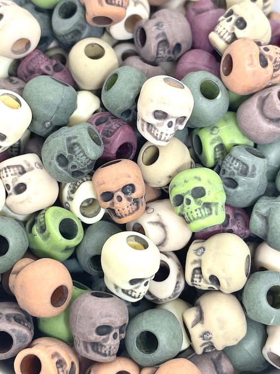 Halloween Skull Beads, Creepy Beads for Halloween, Kids Beads for  Halloween, Skeleton Beads for Bracelet, Large Hole Halloween Beads