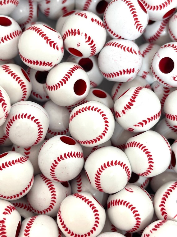 Baseball Beads, Sports Beads for Keychain, Baseball Charm