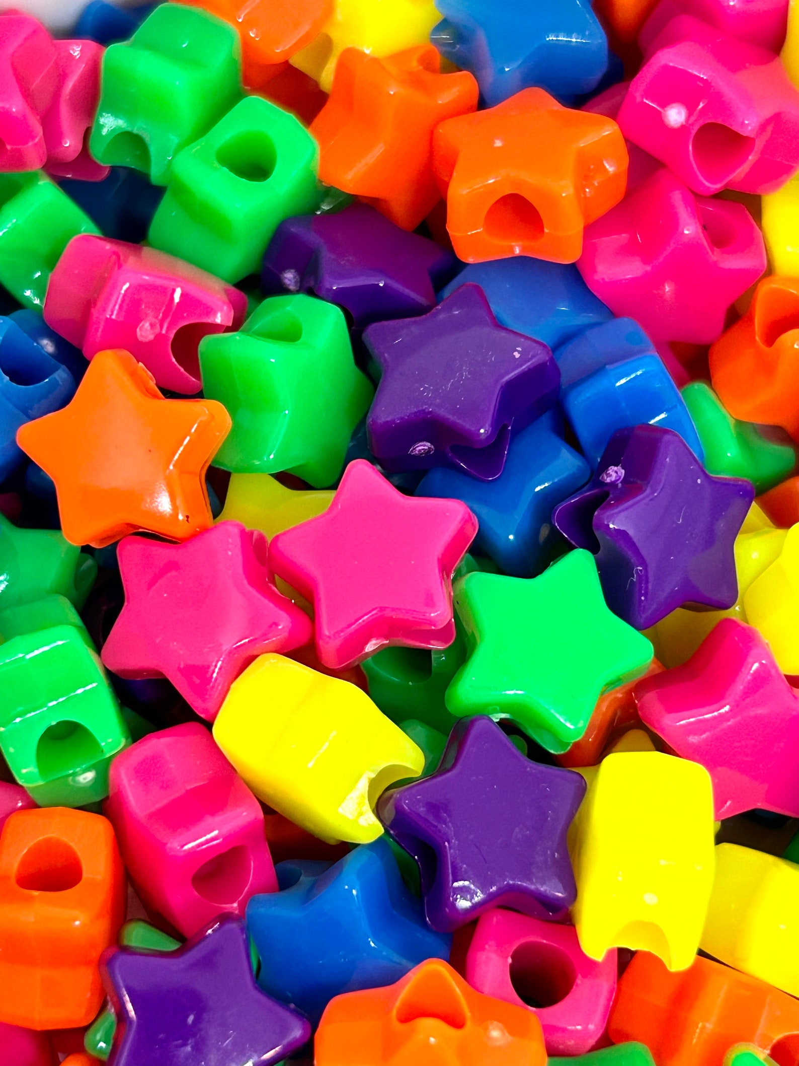 Neon Star Pony Beads Kandi Beads Star Beads Spacer Beads Etsy