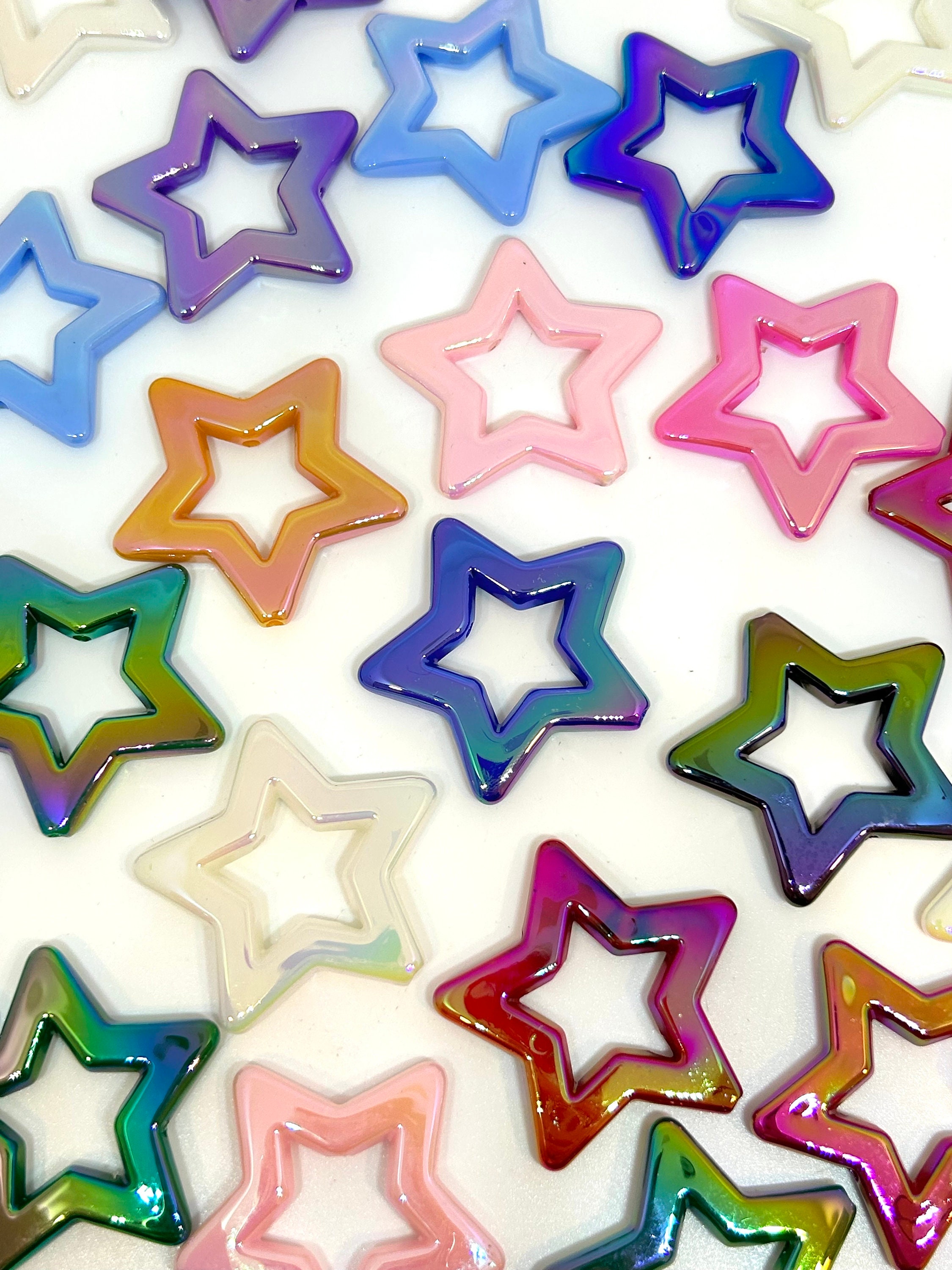 Chunky Metallic Star Pendant Mix - Etsy