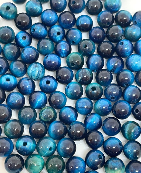 6mm Beautiful Blue Tiger Eye Beads for Jewelry Making, Natural
