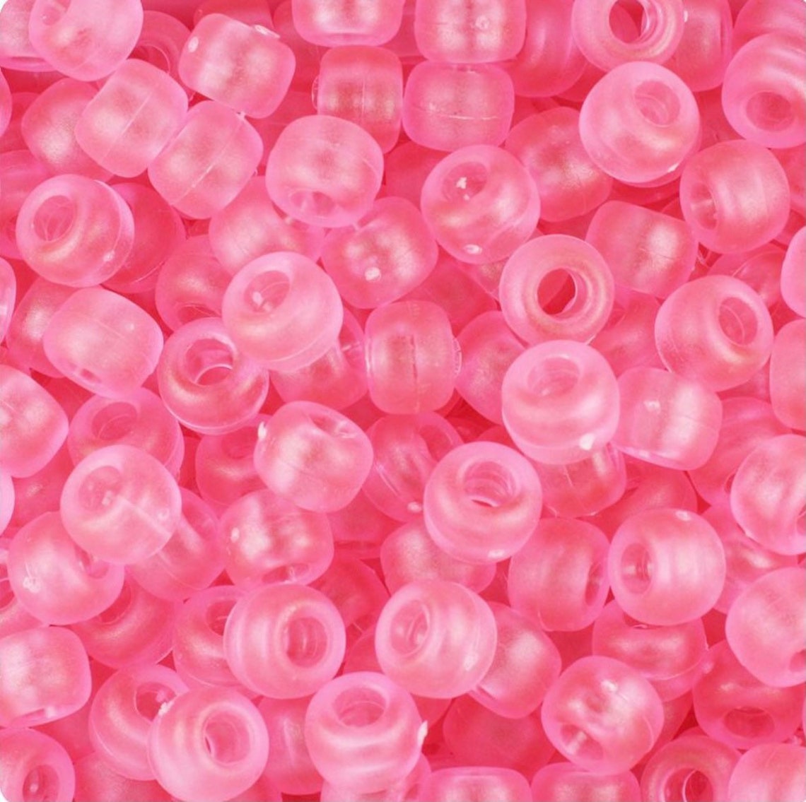 Frosted Pink Beads Matte Beads Kandi Beads Pink Pink Beads Etsy