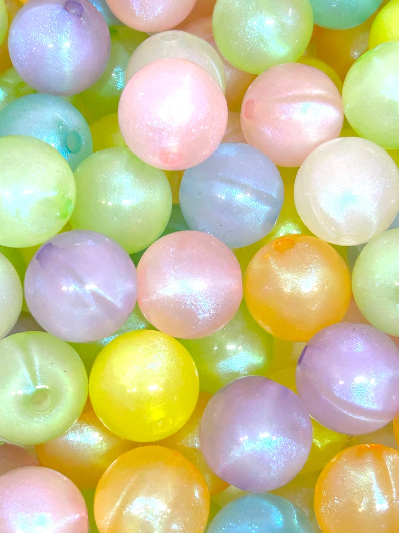 16mm Chunky Iridescent Jelly Beads Etsy