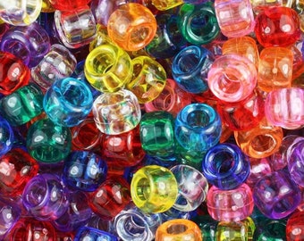 Translucent Rainbow Mix, Rainbow Beads, Clear Kandi Beads, Pony Beads, Cute Beads, Japan Beads, Pony Bead Soup