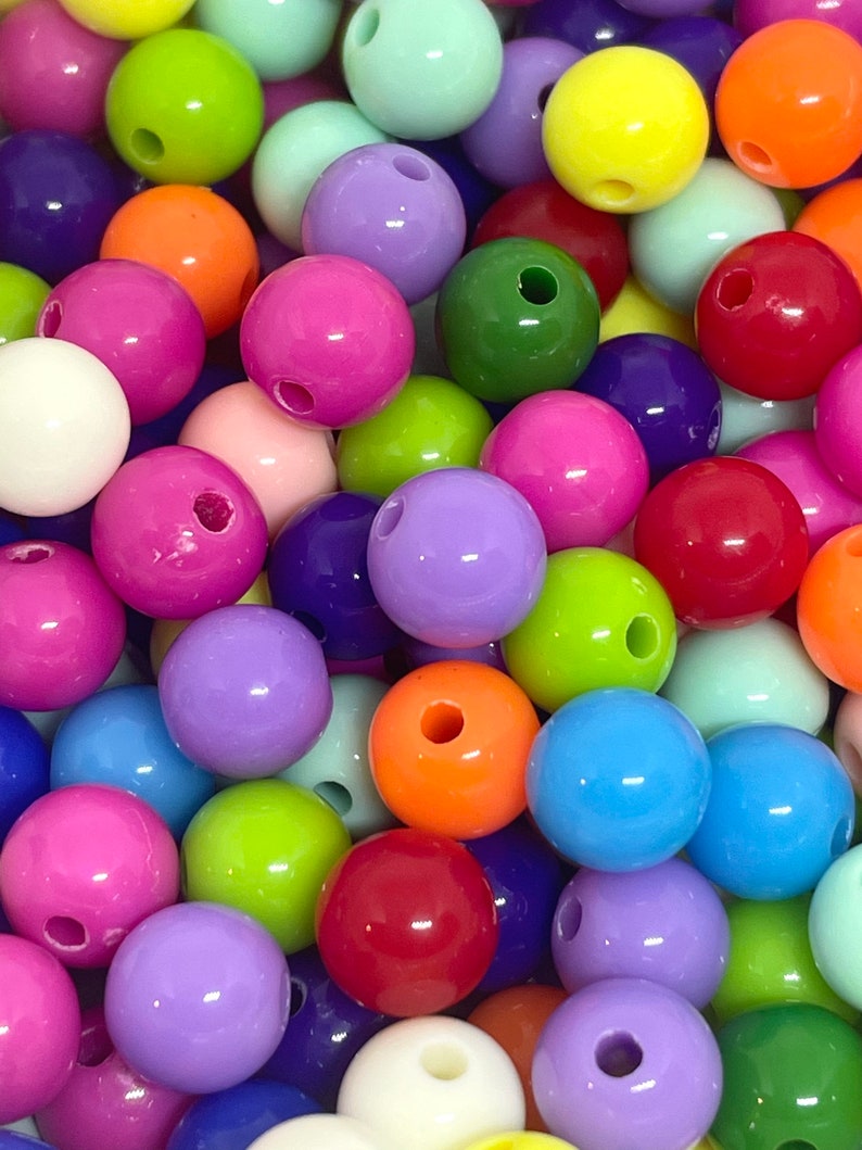 8mm Bright Colored Bubblegum Bead Mix, Gumball Beads, Bead Soup ...