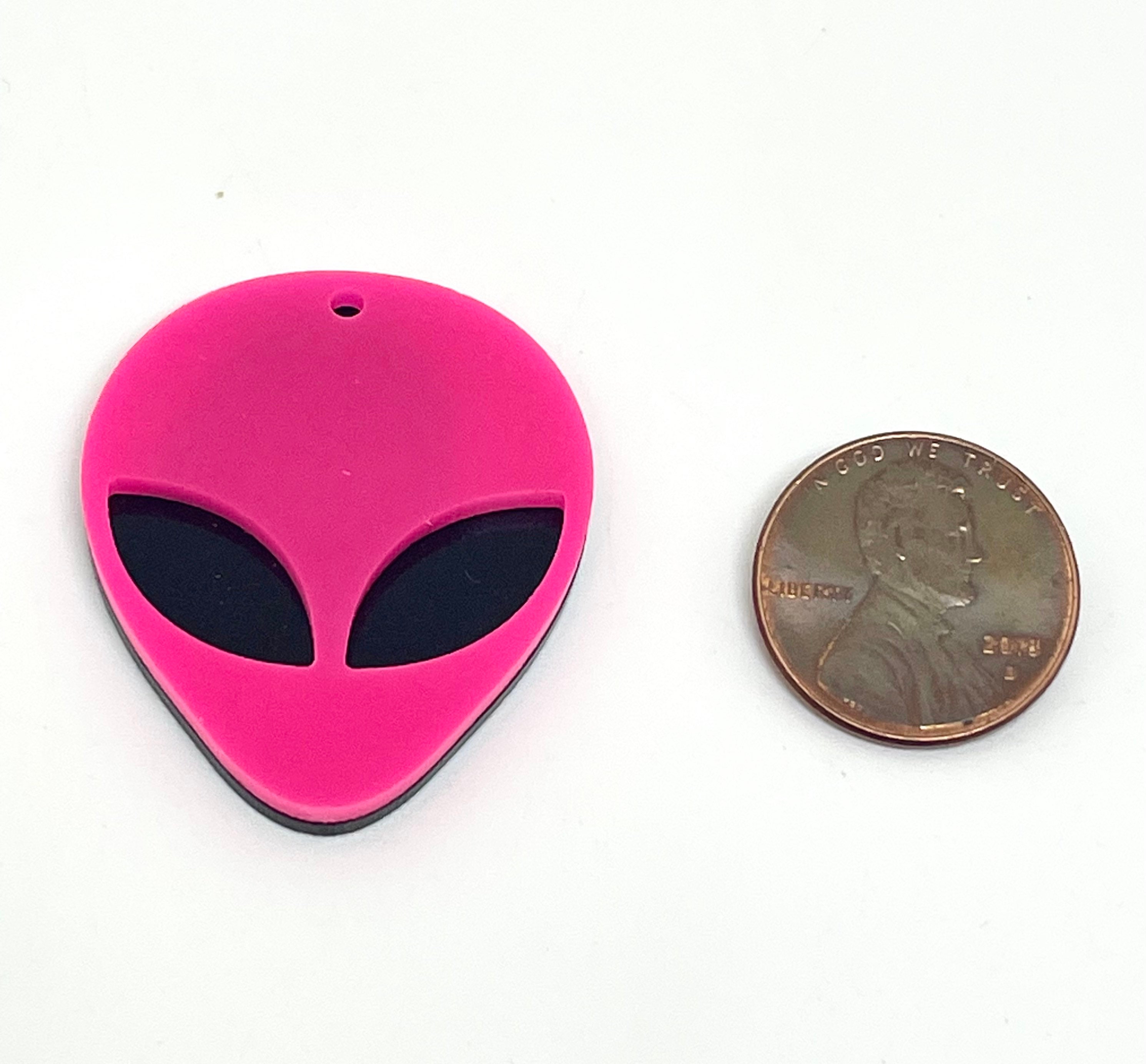 Neon Bright Colored Alien Charms for Jewelry Making, Resin Charms, UFO ...