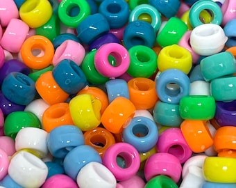 Rainbow Bracelet Beads, Small Beads for Bracelet, Mini Rainbow Pony Beads, 6.5mm Beads, Rainbow Mini Kandi Beads