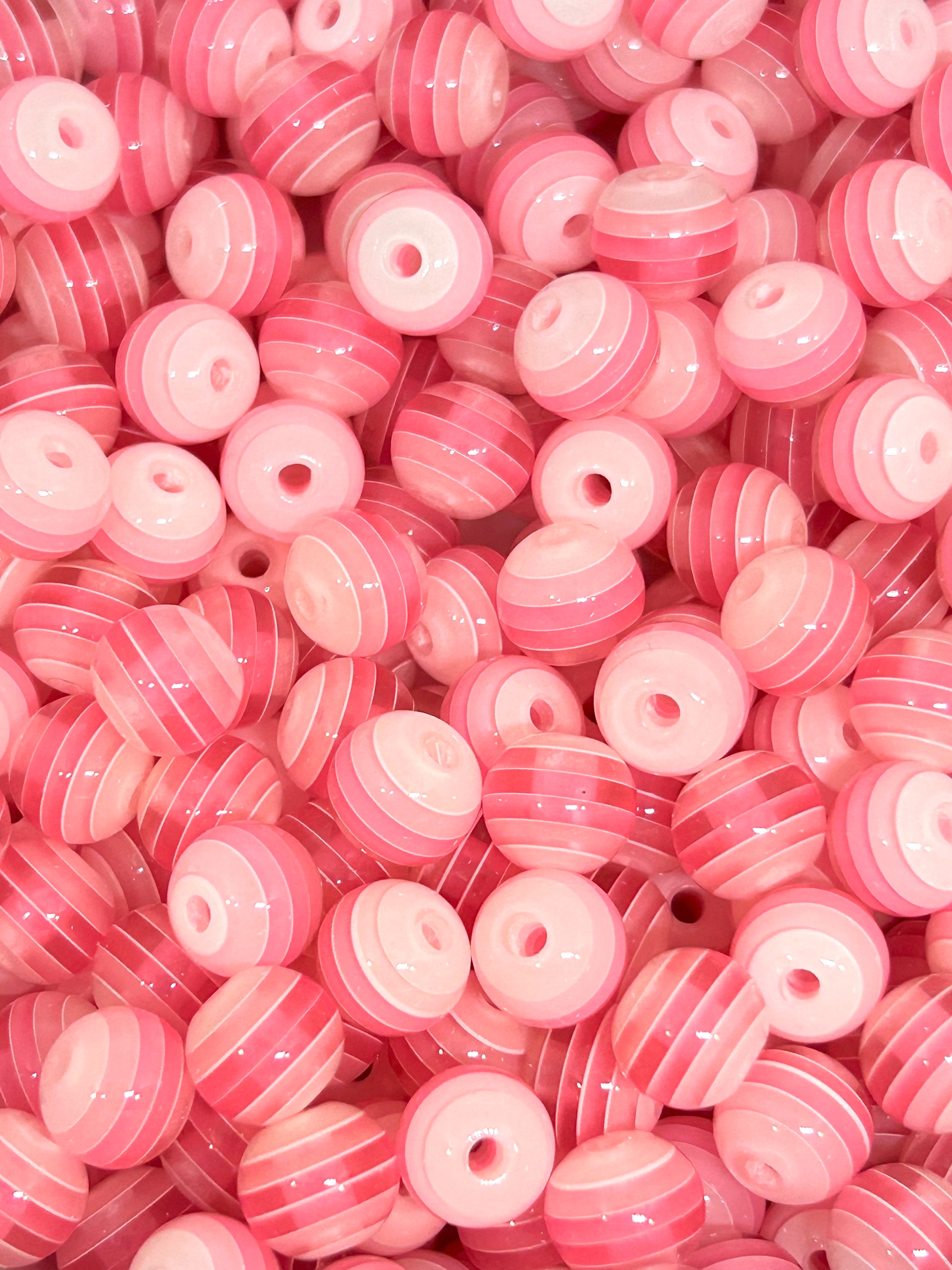 3mm Striped Glass Beads in 10 Colors 1mm Hole Size 650 Pieces Striped Beads  Watermelon Beads Rainbow Stripe Beads Christmas Bead 