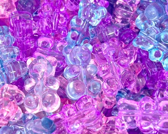 Translucent Gummy Bear Beads in Pastel Colors by Madison Beads - Playful Addition to Your Jewelry and Craft Projects