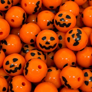Chunky 12mm Halloween Pumpkin Beads