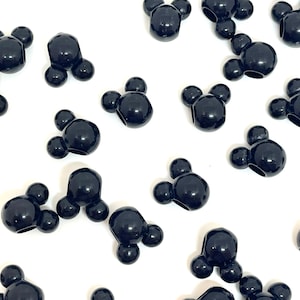 Black Mickey Mouse Heads Beads, MM Charms, Disneyland, Disney World, Disneybounding