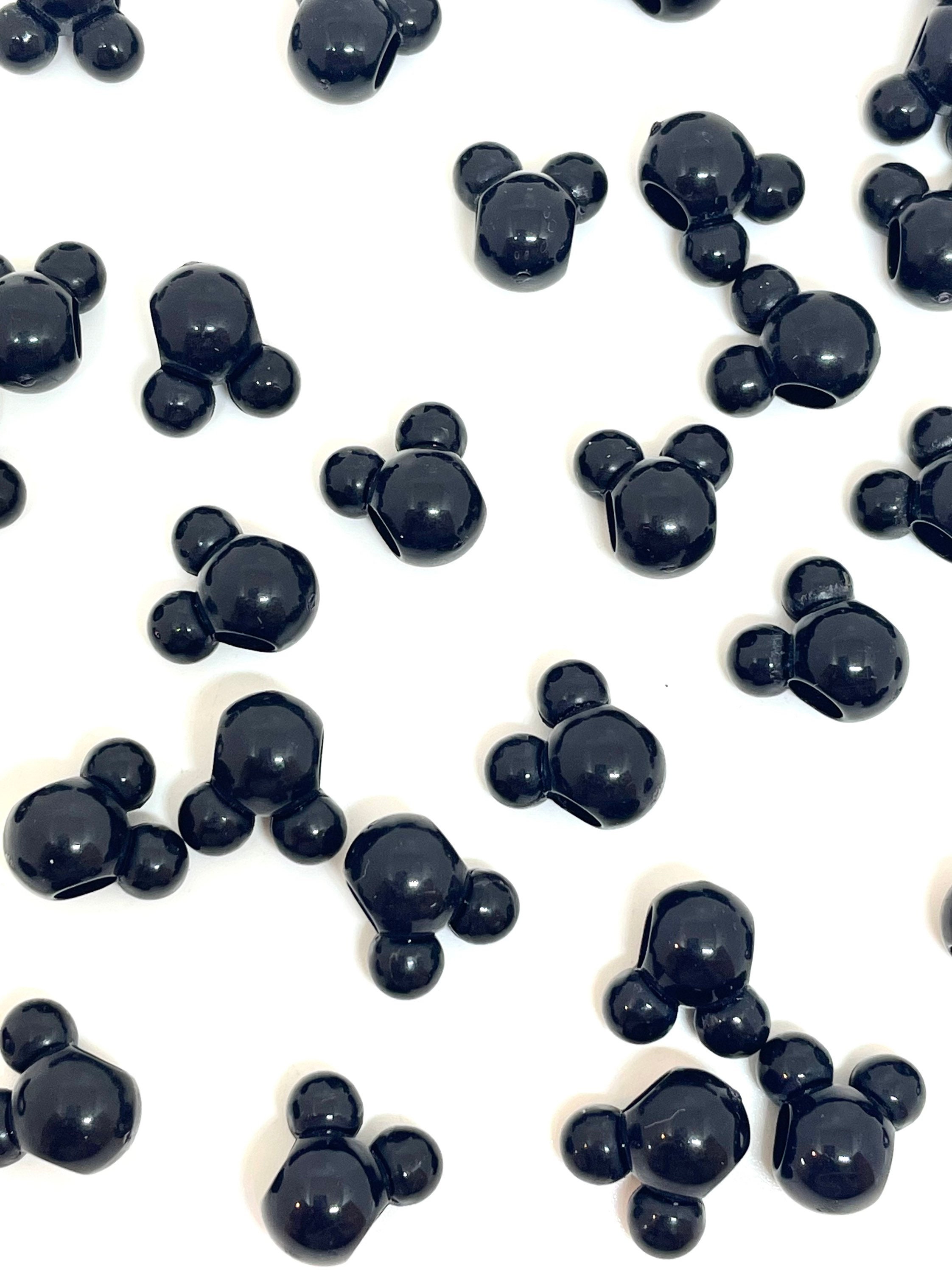 Black Mouse Heads Beads, MM Charms, Disneyland, Disney World