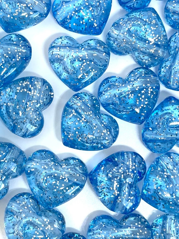 blue glitter hearts