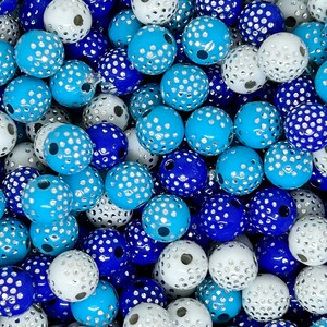 8mm Ocean Water Themed Bead Mix, Bright Blue Bracelet Beads