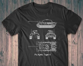 Tiger 1 Tank Blueprint Patent German Army Panzer WW2 Wehrmacht T-Shirt