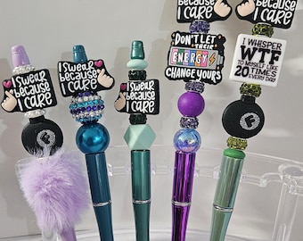 Beaded Pen:"I Swear Because I Care" BB1-BB5
